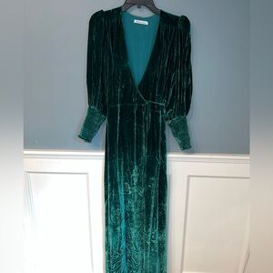 Reformation Mandi Dress Reyes Wrap Velvet Dress